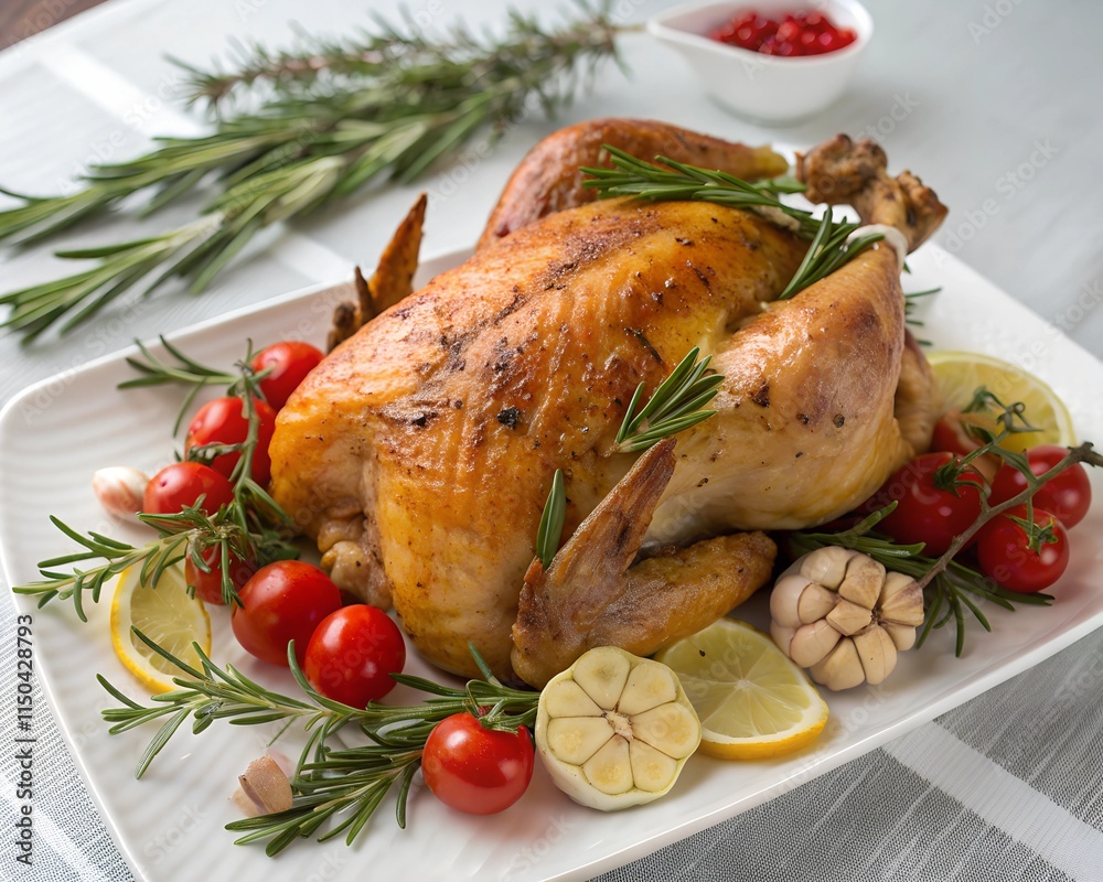 Roasted Chicken with Fresh Herbs and Vegetables Roasted Chicken with Fresh Herbs and Vegetables