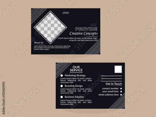 card template and postcard design template layout mockup vector