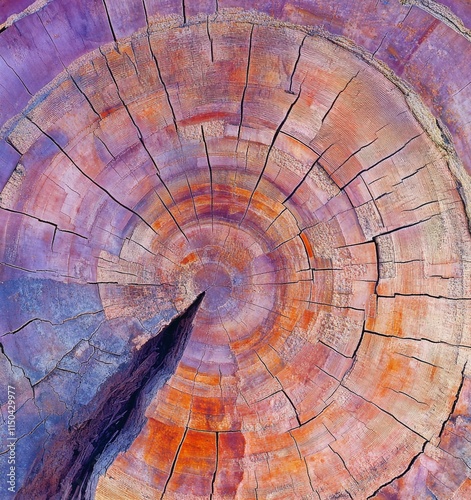 Colorful Tree Ring Cross-Section Close-Up
 photo