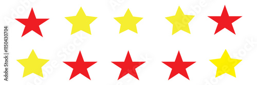 Icon set of stars with different variations. Colorful star icons.More size color star icon.