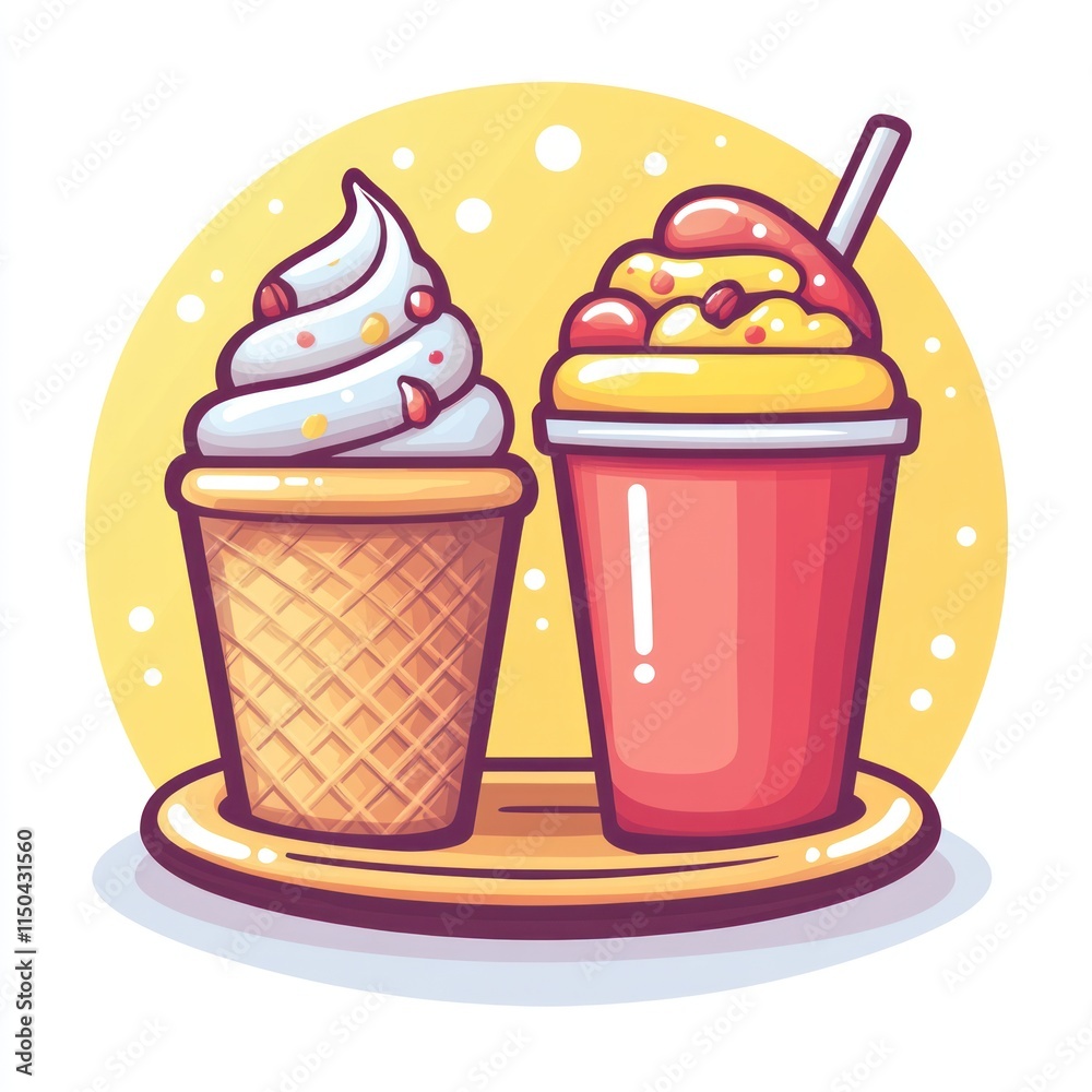 Sweet Treats Ice Cream Cone and Frozen Drink Sweet Treats Ice Cream Cone and Frozen Drink