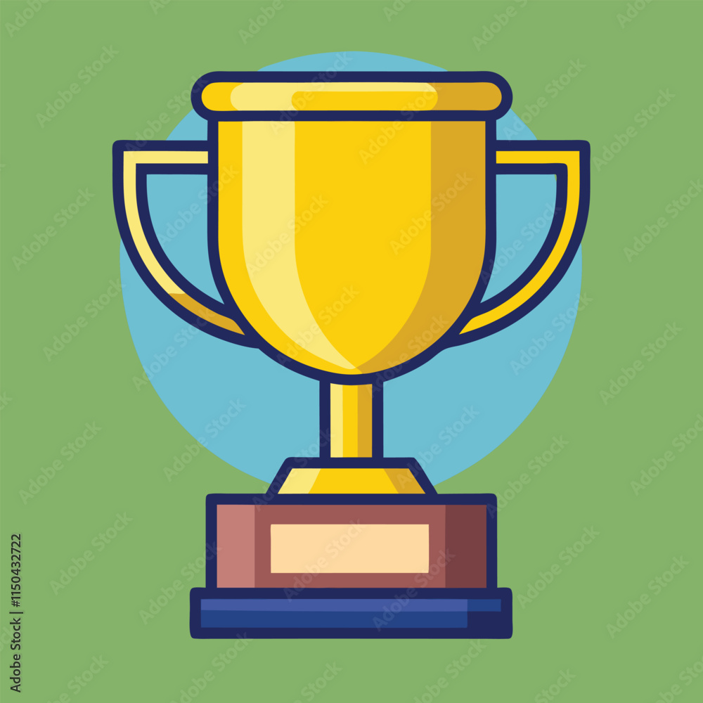 Trophy Flat Design Education Icon with Side Shadow Trophy Flat Design Education Icon with Side Shadow