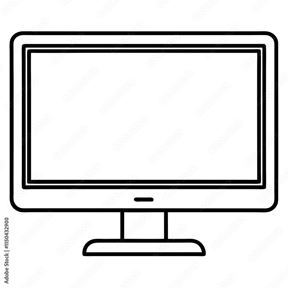Black Silhouette Computer Monitor Vector Black Silhouette Computer Monitor Vector
