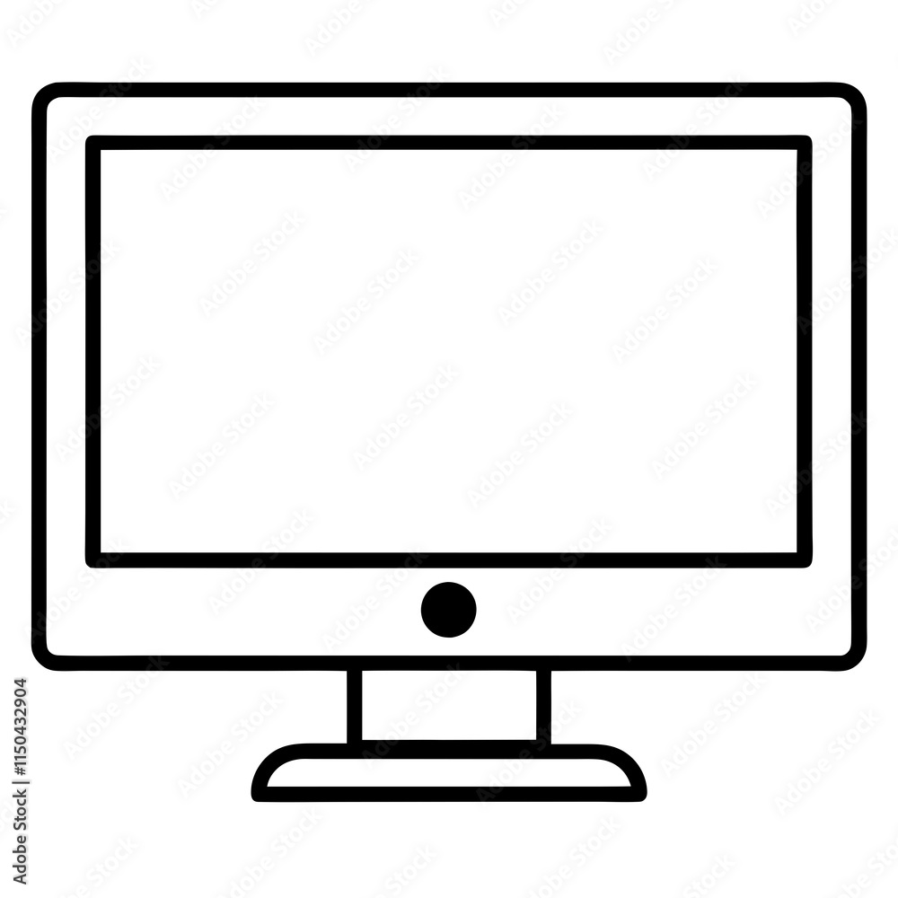 Black Silhouette Computer Monitor Vector Black Silhouette Computer Monitor Vector