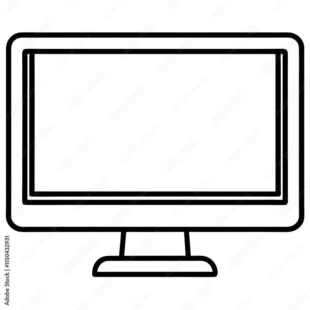 Black Silhouette Computer Monitor Vector Black Silhouette Computer Monitor Vector