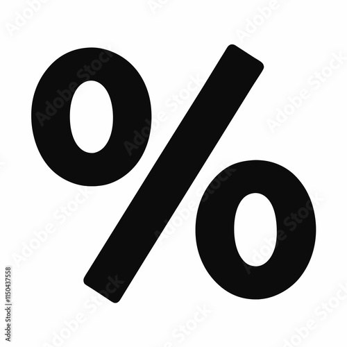 Black Silhouette Percentage Symbol Vector