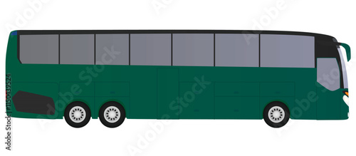 Green  tourist bus. vector illustration
