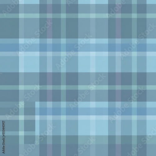Serene Plaid Pattern: Soft Blue and Gray Hues 