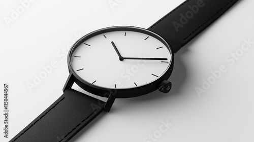 Wallpaper Mural Minimalist Black Leather Wristwatch  Torontodigital.ca