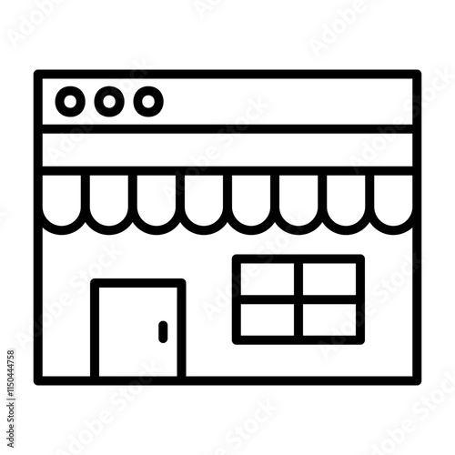 Online Store Outline Style Icon