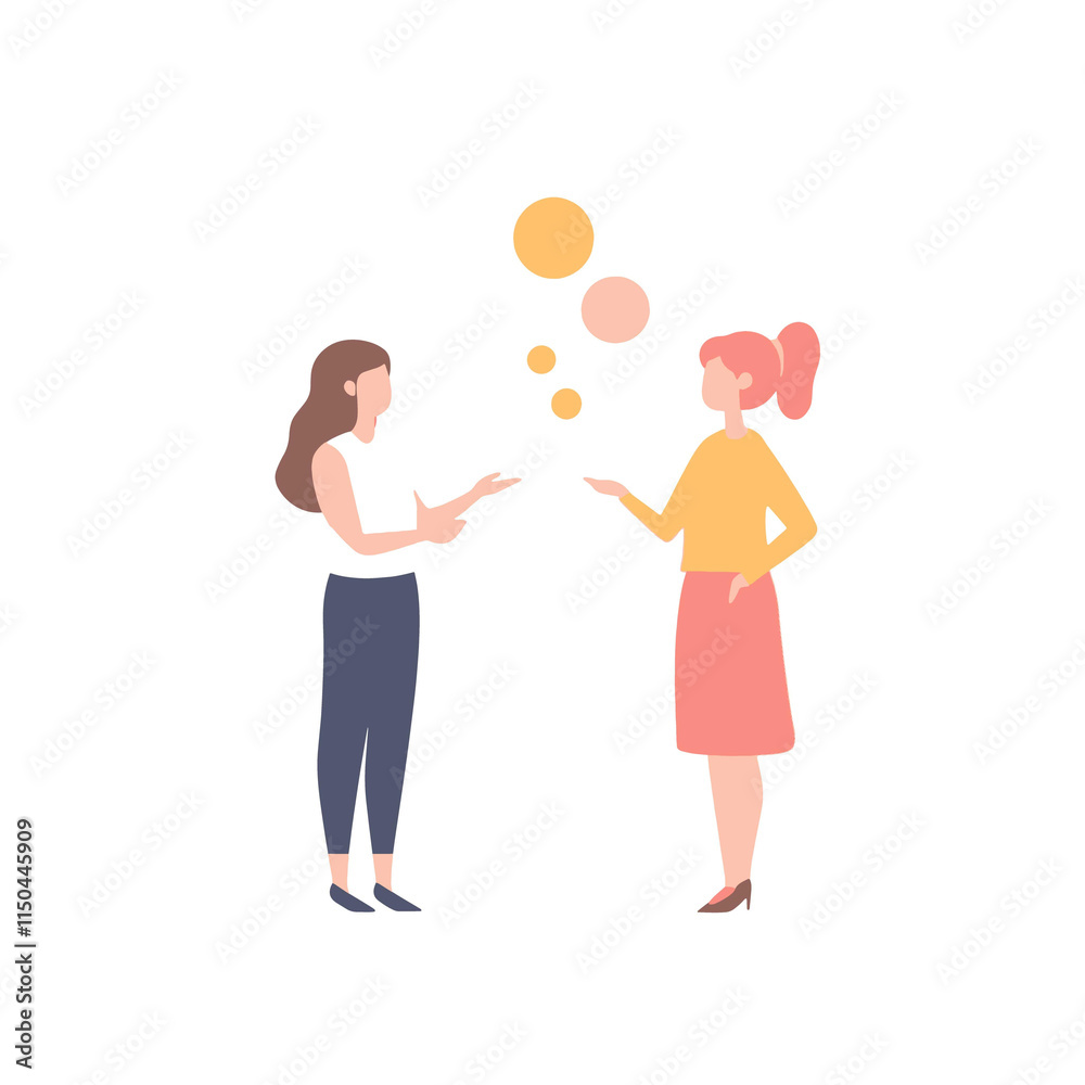 woman Handing a question to a colleague vector woman Handing a question to a colleague vector