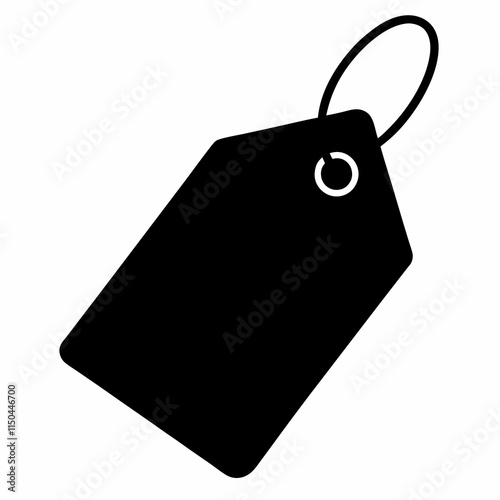 Black Silhouette Price Tag Vector