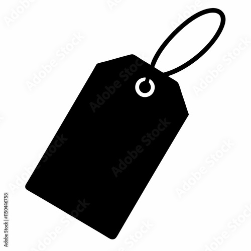 Black Silhouette Price Tag Vector