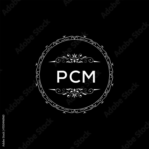 PCM letter logo design . photo