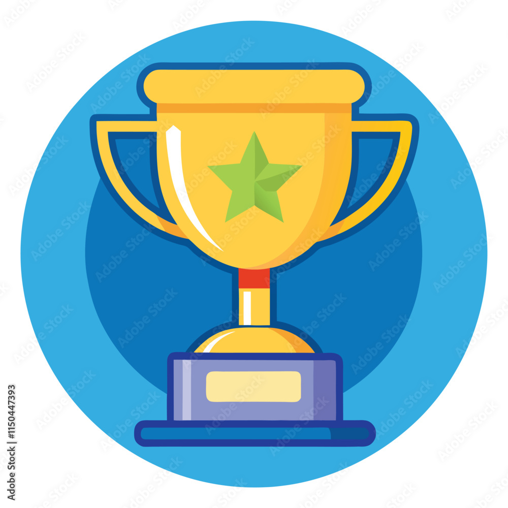 Trophy Flat Design Education Icon with Side Shadow Trophy Flat Design Education Icon with Side Shadow