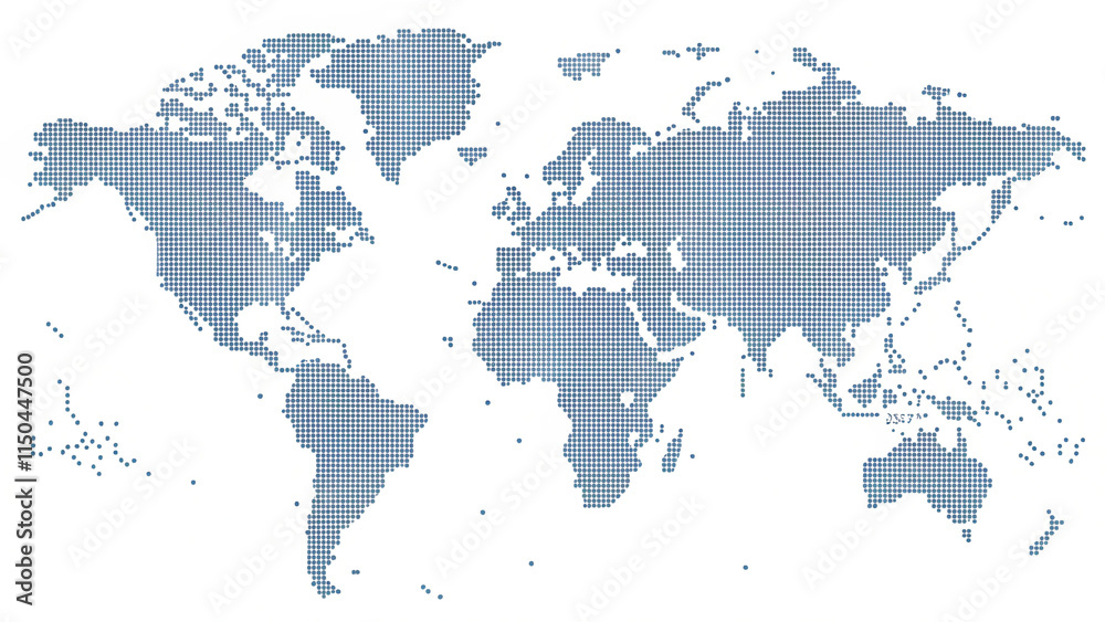 Obraz premium Stylized World Map in Dots Generative AI