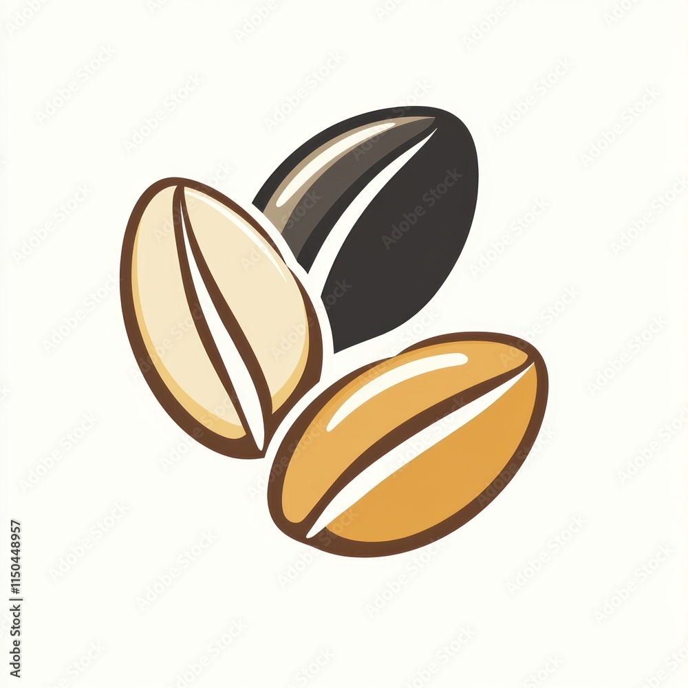 Obraz premium Three Coffee Beans Different Shades Roasted Blend