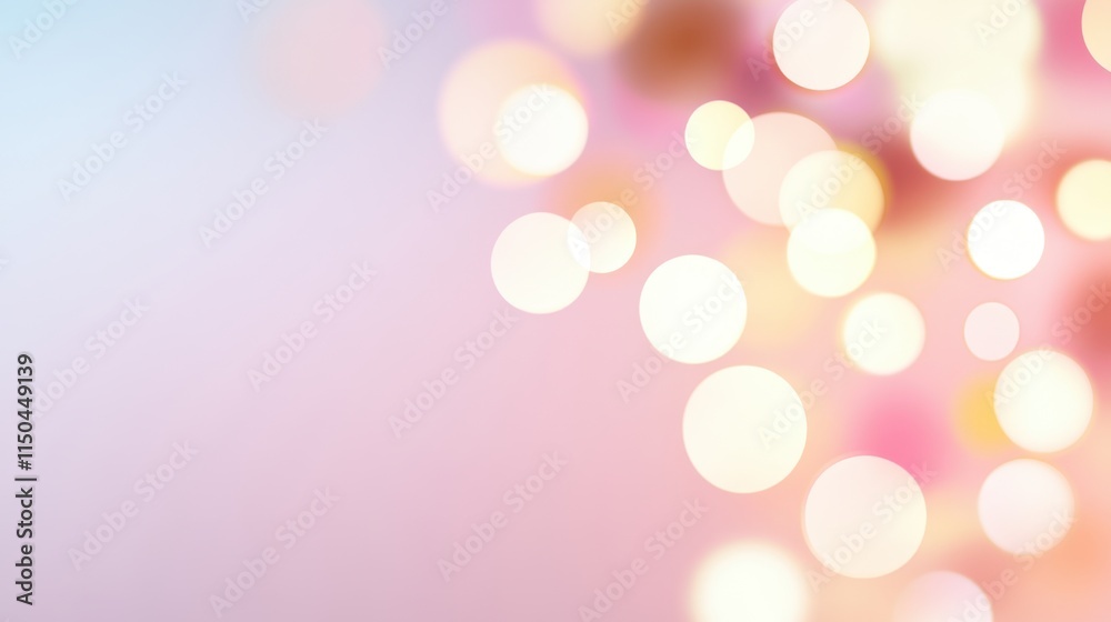 Yellow and pink bokeh light circles on a gradient background in pastel tones Yellow and pink bokeh light circles on a gradient background in pastel tones