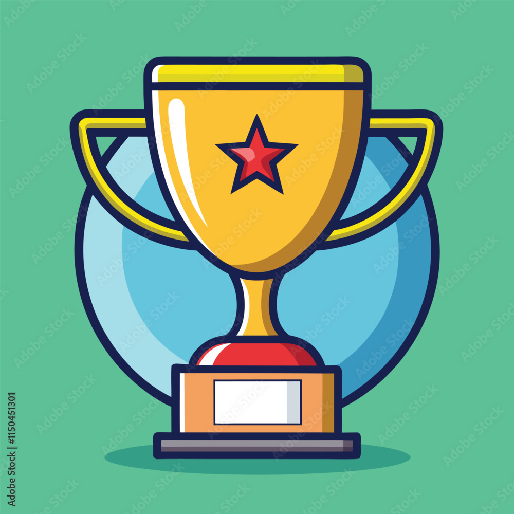 Trophy Flat Design Education Icon with Side Shadow Trophy Flat Design Education Icon with Side Shadow