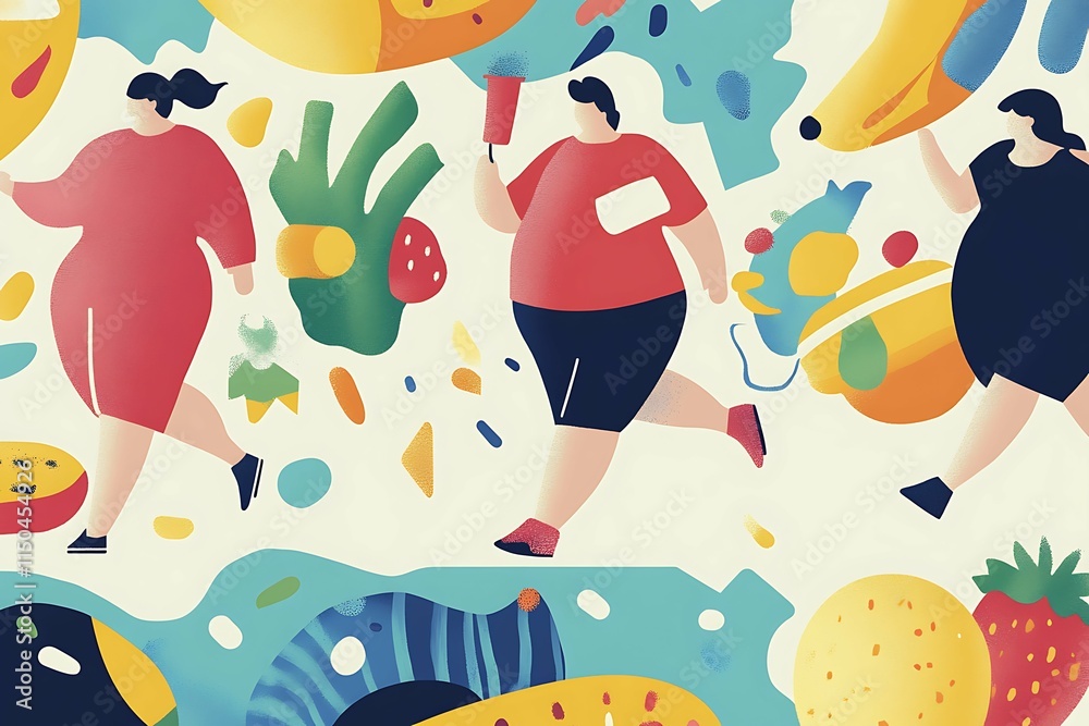 Naklejka premium banner for World Obesity Day