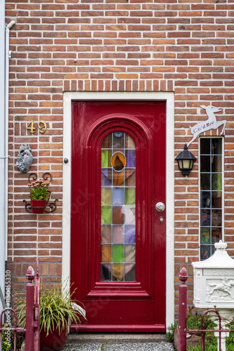 Typical dutch door. Dutch holland architectural detail, a door in Netherlands city. Dutch door photo