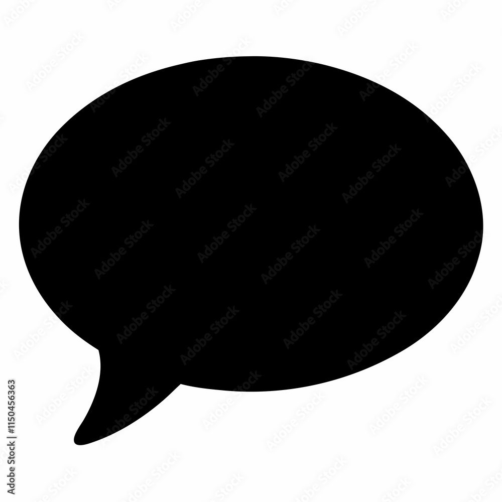 Chat Bubble Black Silhouette Vector Chat Bubble Black Silhouette Vector