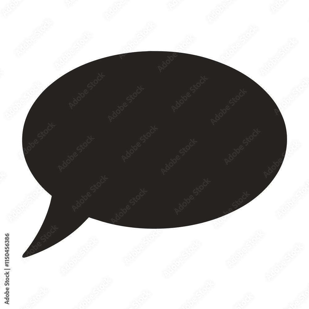 Chat Bubble Black Silhouette Vector Chat Bubble Black Silhouette Vector