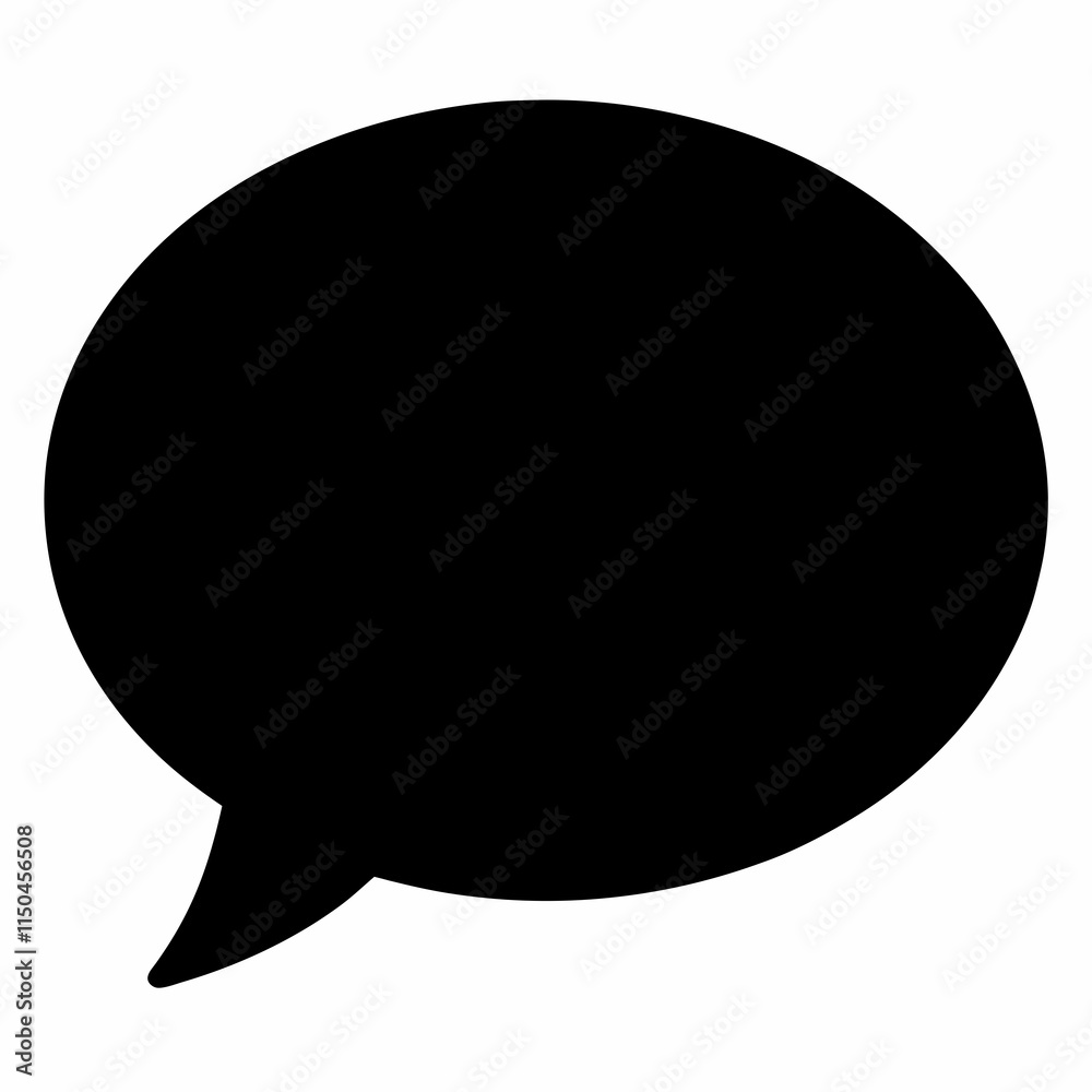 Chat Bubble Black Silhouette Vector Chat Bubble Black Silhouette Vector