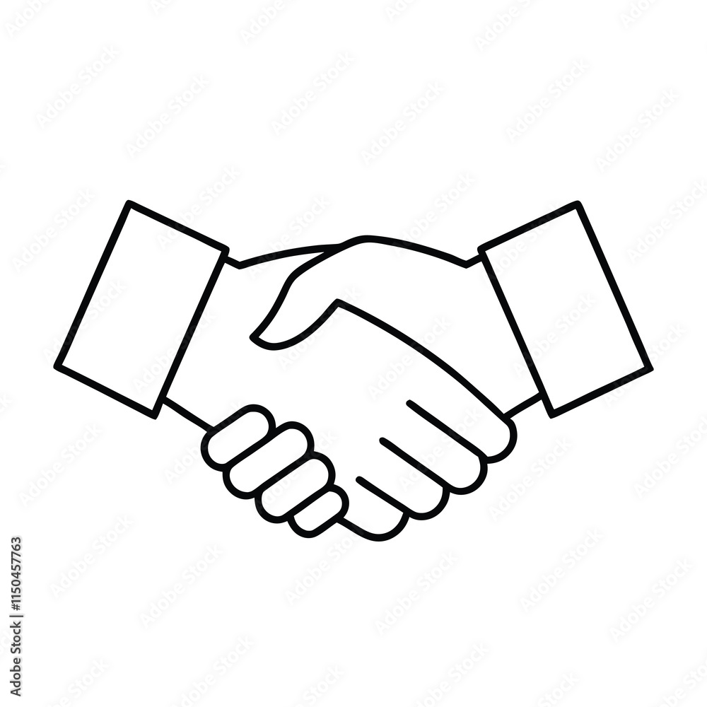 Hand shake icon isolated  white background