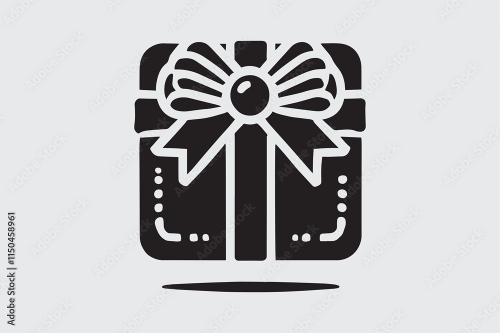 Minimalist Gift Box Silhouette Vector Design Minimalist Gift Box Silhouette Vector Design