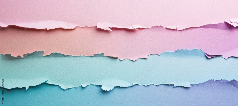Torn Pastel Paper Strips Gradient for Lifestyle and Fashion Marketing Design