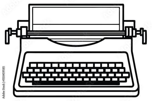 Electric digital Typewriter line art