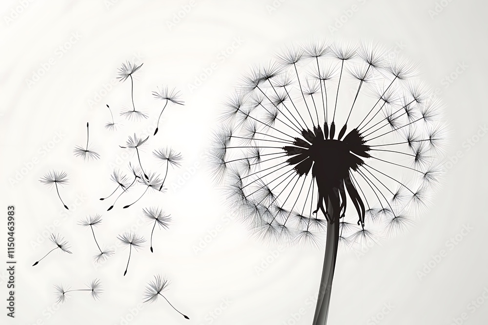 Obraz premium dandelion on black