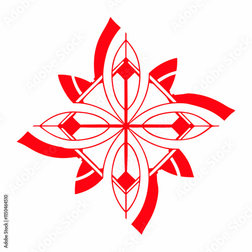 A Beautiful Angular Shapes Interlocking With Smooth Curves High Quality Editable Mandala Vector Design and Illustration