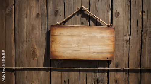 Blank Wooden Signboard For Advertisement photo