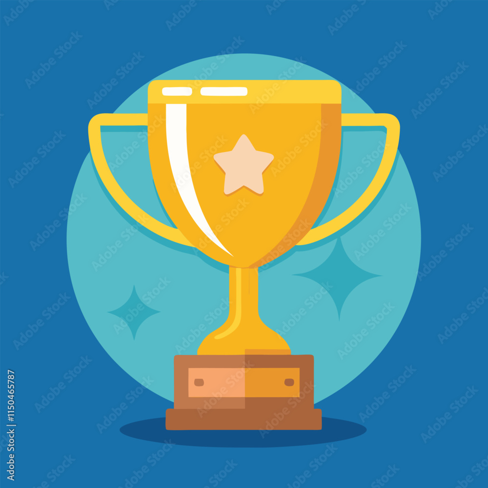 Trophy Flat Design Education Icon with Side Shadow
