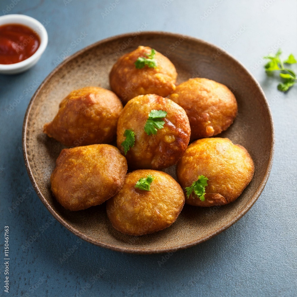 Generated image Raj Kachori - popular Indian chaat Generated image Raj Kachori - popular Indian chaat
