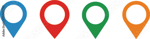 location icon set map pointer pin sign symbol red black outline destination icon place address navigation locator sign vector illustration