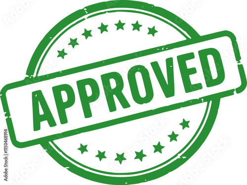 Approved stamp green ink stamp symbol sign valid seal isolated transparent vector illustration white background confirm accepted received tampon