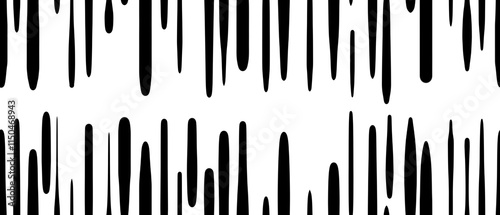 Seamless abstract geometric pattern. Black, white colors. Illustration. Abstract vertical lines. Design for textile fabrics, wrapping paper, background, wallpaper, cover.