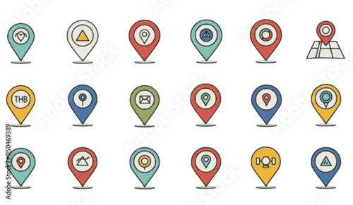 Free Download Location icon colorful icons map pointer pin sign symbol outline destination place address navigation locator - GFXLoad