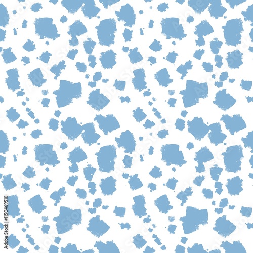 Seamless abstract pattern. Simple background with blue, white texture. Digital brush strokes background. Design for textile fabrics, wrapping paper, background, wallpaper, cover.