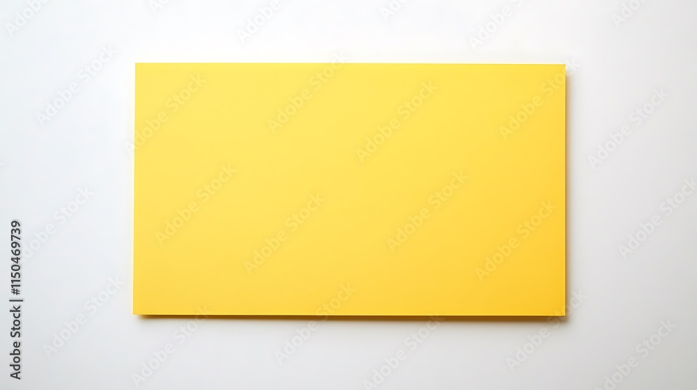 Bright yellow rectangle paper on white background. Bright yellow rectangle paper on white background.