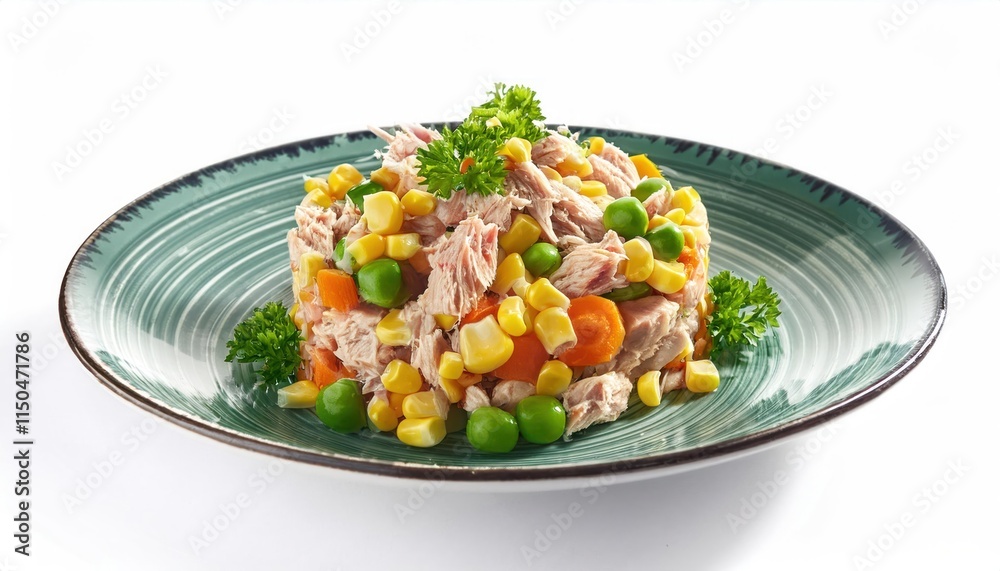Fresh Tuna Salad with Corn, Carrot, and Peas Healthy Mexican-Inspired Dish Fresh Tuna Salad with Corn, Carrot, and Peas Healthy Mexican-Inspired Dish
