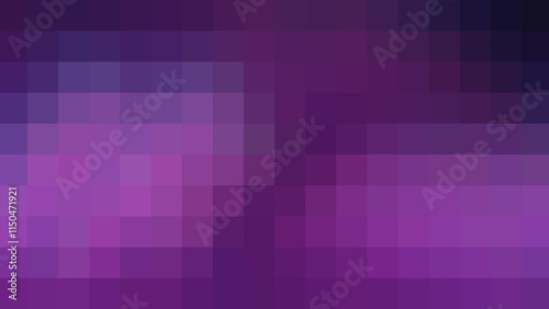 Blue violet purple halftone geometric pattern of square shapes. Abstract pixel background with gradient in pink lilac lavender dark blue colors. Pixelated mosaic. Poster, cover, wallpaper, web design