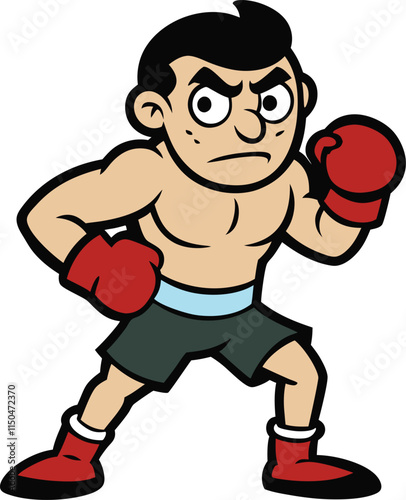 A determined boxer stands poised, fists clenched, ready to take on the challenge