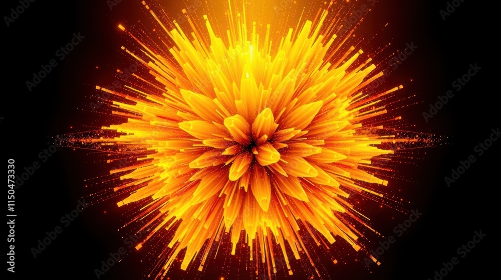 Explosive energy burst digital art background vibrant colors abstract design stunning viewpoint