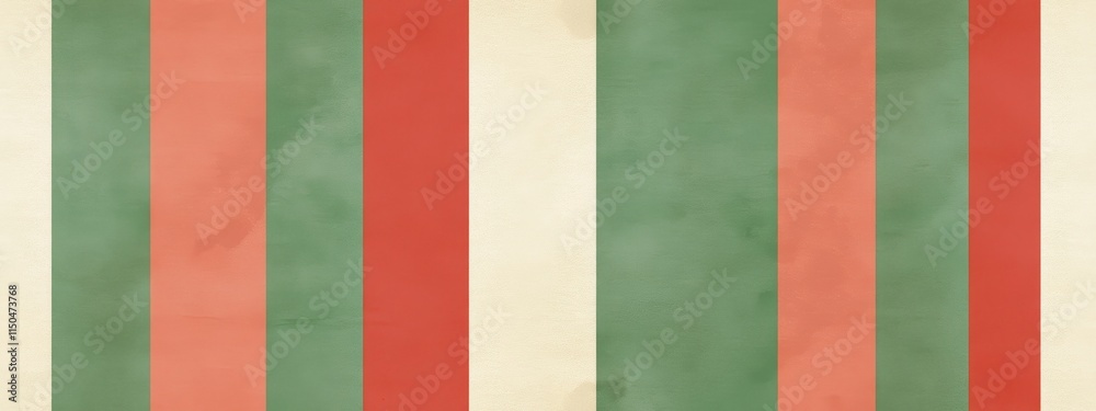 Vertical stripes in red, green, and beige tones with a textured, vintage look, ideal for holiday or festive designs. Vertical stripes in red, green, and beige tones with a textured, vintage look, ideal for holiday or festive designs.