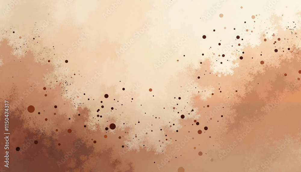 Fototapeta premium Abstract beige background with scattered brown dots 