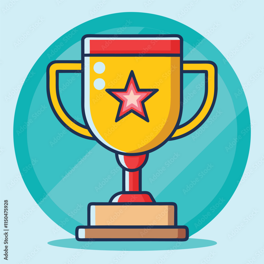 Trophy Flat Design Education Icon with Side Shadow Trophy Flat Design Education Icon with Side Shadow